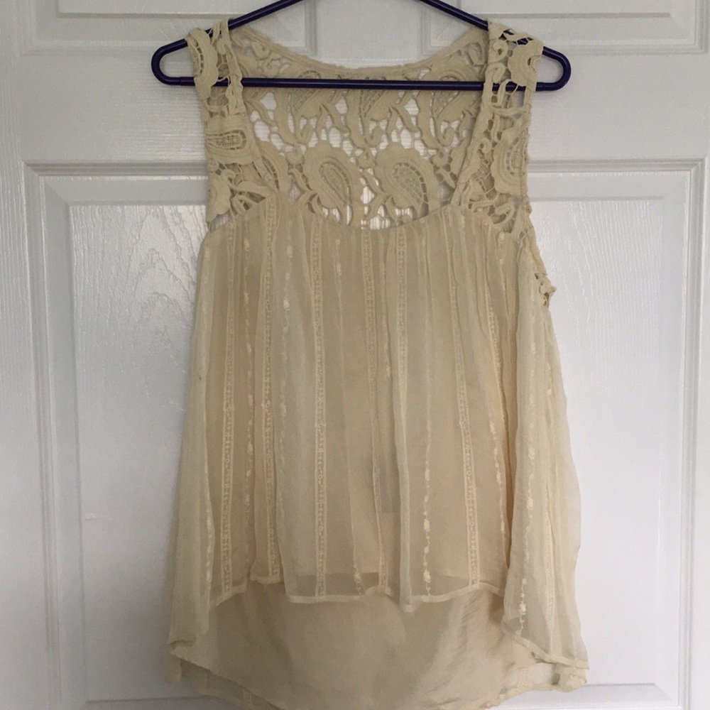 T Collection Cream Crochet Blouse